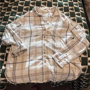 Jachs White and Gray Checkered Shirt